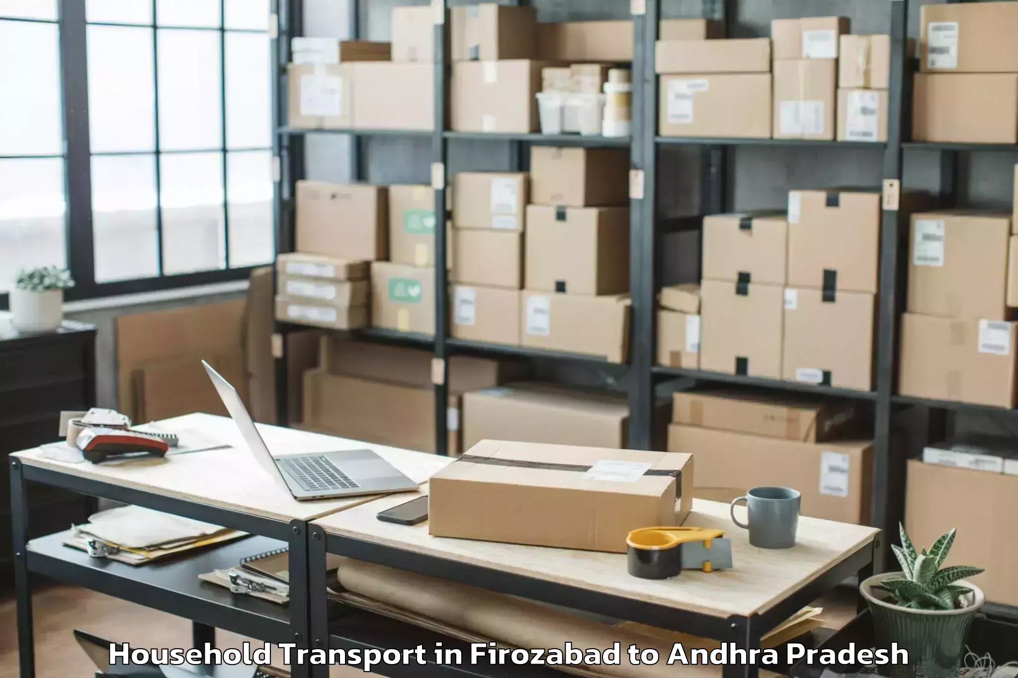 Book Firozabad to Gangavaram Port Household Transport